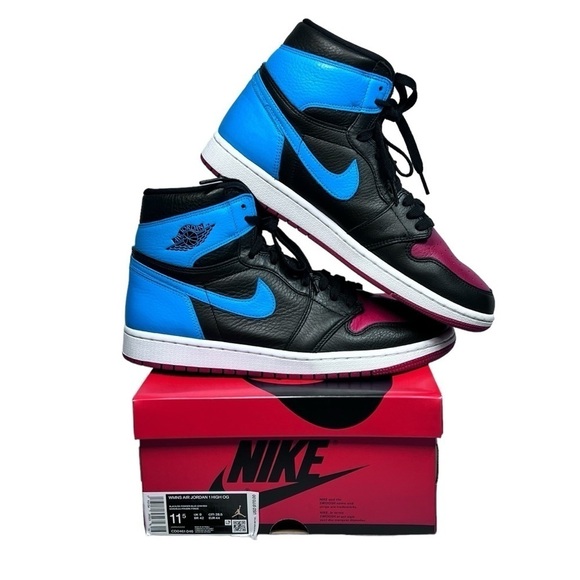 NIKE AIR JORDAN 1 High OG UNC to Chicago High Top Sneakers Women 11.5 Men 10